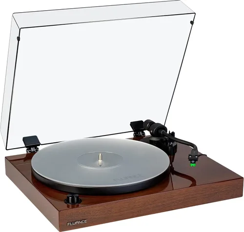 Fluance RT81+ Elite - Tocadiscos reproductor de vinilo de alta fidelidad, cartucho Audio Technica VM95E, placa antirresonante, alfombrilla acrílica,