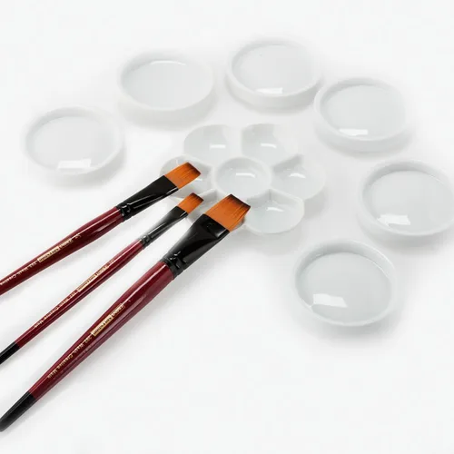 Miniatura 3 de Creative Mark Ebony Splendor - Brocha sintética de mango corto para pintura de marta sintética, Rigger # 2, pelo multifilamento Teijin, pinceles