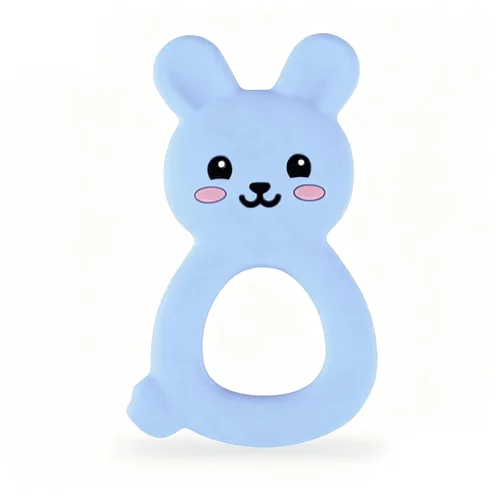 Miniatura 11 de Mordedor de conejo para bebé, juguete de silicona de grado alimenticio para bebés de 3 a 12 meses, juguete masticable de fácil agarre con orejas