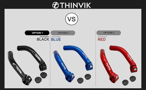 Miniatura 2 de Thinvik Acoples de Manillar para Bicicleta de Aluminio MTB, Extensión de Manillar para Bicicleta, Negro