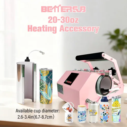 Miniatura 2 de BetterSub Máquina de Prensa de Calor 3 en 1 para Vasos Tumbler de 30 OZ 20 OZ 16 OZ Sublimación Vasos Tumbler Rectos Delgados de 3 OZ 1.5 OZ Vasos