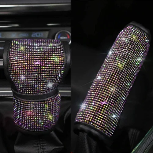 Miniatura 9 de 2 piezas de almohadillas para cinturón de seguridad con cristal brillante, fundas para cinturón de seguridad de coche con brillo, accesorios