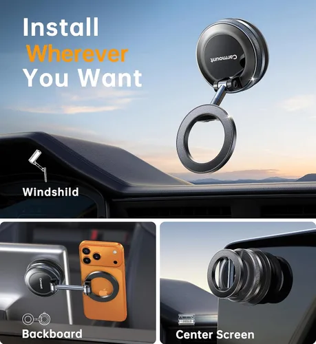 Miniatura 5 de para Soporte de Coche Magsafe carmount 2.0 Soporte Magnético para Teléfono【Soporte Flexible】Soporte de Teléfono para Coche al Vacío【Succión de 98+