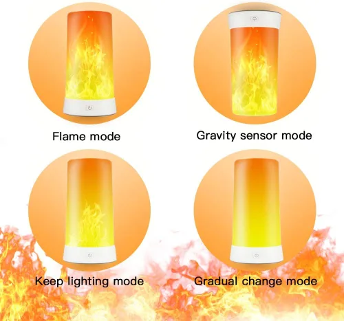 Miniatura 2 de luces de llama LED con temporizador remoto, lámpara de llama 4 modos luces de fuego USB recargables para interiores, chimenea decorativa