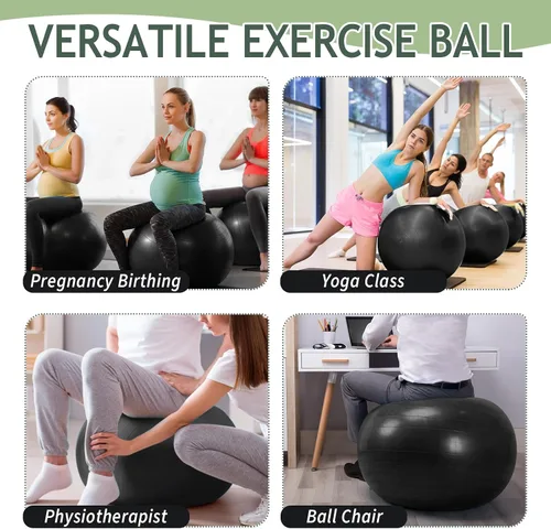 Miniatura 6 de Hungdao Paquete de 6 pelotas de ejercicio inflables a granel para embarazo y entrenamiento, pelota de pilates de 22 pulgadas para yoga