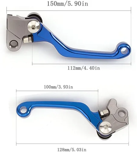 Miniatura 4 de Krace Juego de palancas de freno y embrague CNC para motocicleta todo terreno, compatible con Yamaha YZ65 2018, con agarres de goma de 22 mm de 7/8