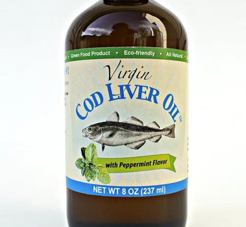 Miniatura 2 de Aceite de hígado de bacalao virgen, 8 onzas líquidas, natural, capturado en la naturaleza y sabor fresco, alto en vitamina D, Omega 3 DHA/EPA