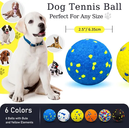 Miniatura 2 de 6 Piezas Pelotas de Perro Pelotas de Tenis para Masticadores Agresivos Juguetes Indestructibles para la Dentición de Perros para Grandes Medianos