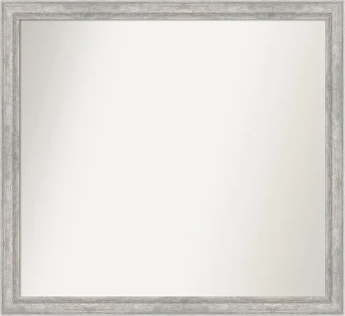 Miniatura 546 de Amanti Art Espejo de baño plateado para sobre fregadero, 23 x 23 pulgadas, espejo cuadrado plateado en ángulo, marco de madera moderno medio, se