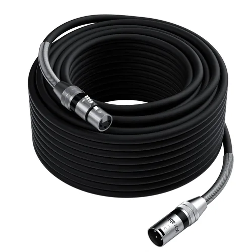 Miniatura 13 de Cables de micrófono XLR (1 pie, paquete de 2), cable de micrófono balanceado XLR macho a hembra, cordón de altavoz blindado de 3 pines, conectores