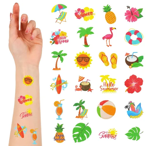 Miniatura 8 de Landhoow 240 piezas de tatuajes de Jesús te ama, tatuajes temporales con purpurina para la cara, calcomanías para el cuerpo, accesorio de disfraz