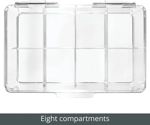 Miniatura 6 de mDesign Caja de almacenamiento de plástico para botiquín de primeros auxilios con tapa superior transparente para baño, cocina, armario, cajón