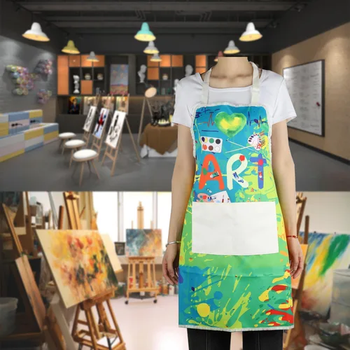 Miniatura 4 de MBMSO Delantal de pintor de artista con bolsillos, regalo para pintores de arte, regalo para amantes del arte, regalo para profesores de arte