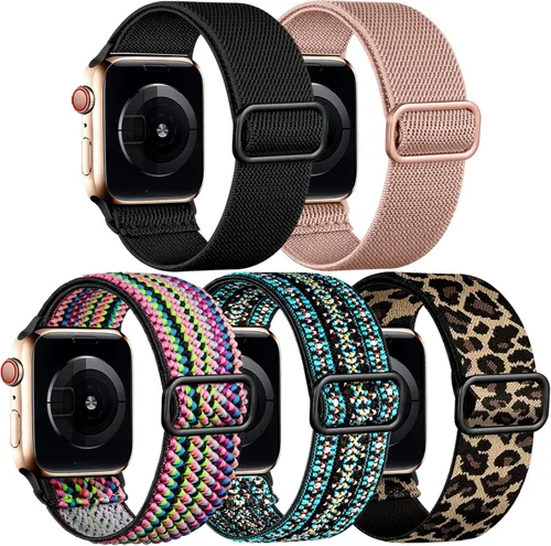 Miniatura 13 de Easuny Bandas elásticas bohemias compatibles con Apple Watch de 1.5 pulgadas, 1.57 pulgadas, 1.65 pulgadas y de 1.73 pulgadas para mujeres, hombres