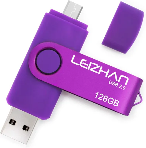 Miniatura 8 de 32 GB OTG USB Flash Drive 64 gb128gb Pendrive de metal para teléfono inteligente Android Micro USB Pen Drive USB 2.0 para Samsung, Huawei, Púrpura