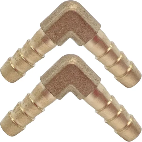Miniatura 9 de 2 piezas de acoplador de manguera de latón con púas 1/2" x 1/2" de 90 grados con conector de codo angular derecho por CX WONDERLAND