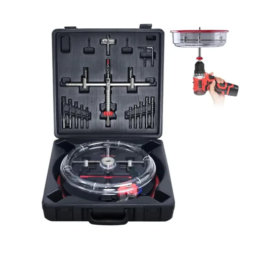 Toolly Kit de cortador de sierra de agujero ajustable de 1-5/8 a 11-13/16 pulgadas (1.575-11.811 in) agujeros de doble hoja empotrables con escudo