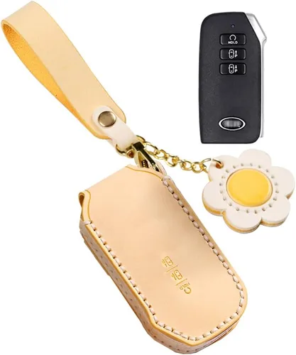Miniatura 6 de ontto Funda de piel encerada para llave de coche, estilo retro, compatible con Kia EV6 2022, color verde