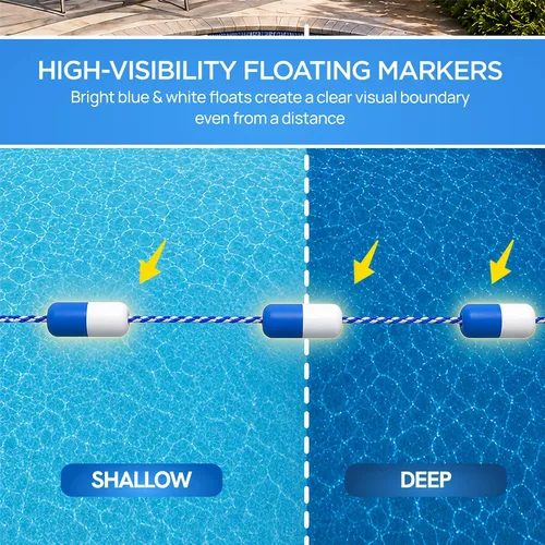 Miniatura 7 de Fibropool Cuerda de seguridad con flotadores, boya divisora premontada con ganchos