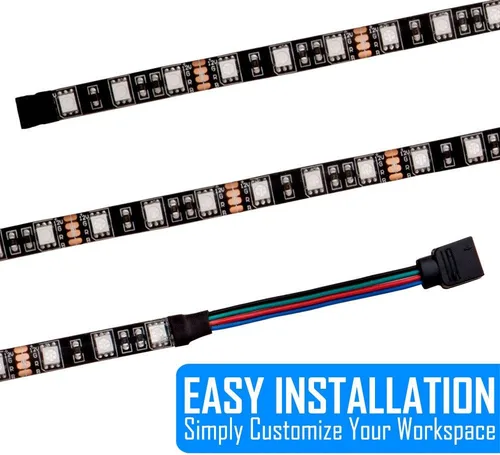Miniatura 8 de Kingwin KRGB-LED-12 Tira de luces LED RGB, tira de luz LED para carcasa de computadora, PC, laptop, hogar, oficina e iluminación de fondo. Tira