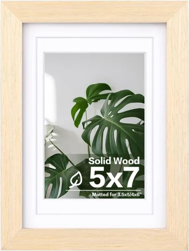 Miniatura 217 de Egofine - Portarretratos de 4 x 6 pulgadas, de madera maciza con plexiglás, para fotos de 3.5 x 5 con paspartú o de 4 x 6 sin paspartú, para colocar