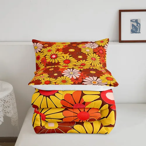 Miniatura 5 de Feelyou Juego de ropa de cama de vaca de las Highland para niños, edredón de ganado con girasol para niñas, adolescentes, juego de edredón