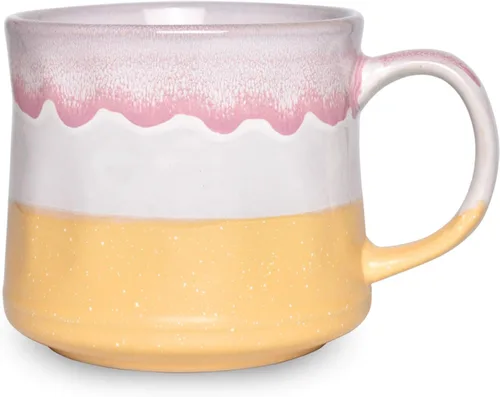 Miniatura 8 de Bosmarlin Taza de café grande de cerámica, taza de té grande para la oficina y el hogar, 21 onzas, apta para lavavajillas y microondas, 1 unidad Azul