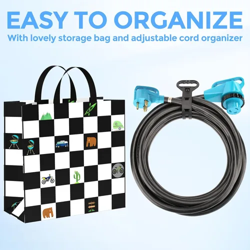 Miniatura 7 de CircleCord Cable de alimentación para caravana de 30 amperios de 36 pies con bloqueo giratorio, resistente calibre 10, 3 cables, STW de cobre puro