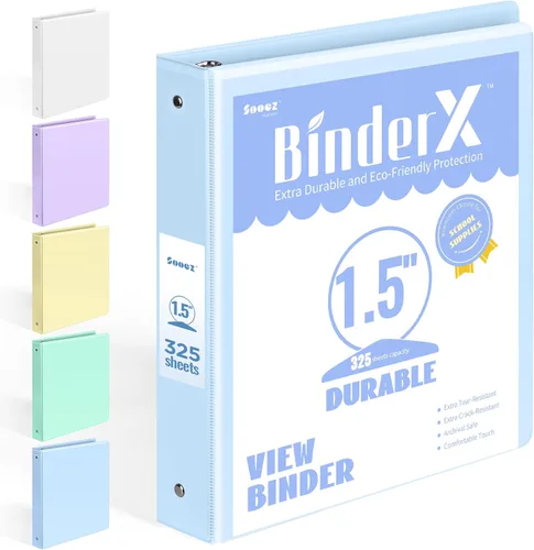 Miniatura 20 de BinderX - Carpeta de 3 anillos redondos extraduradera de 1 pulgada, se adapta a 175 hojas de papel de 8.5 x 11 pulgadas, cubierta personalizable