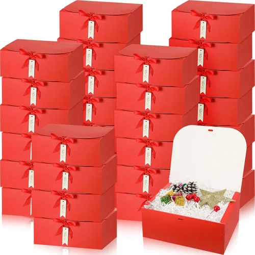 Miniatura 7 de Maxcheck Juego de 36 cajas doradas para propuesta de dama de honor, cajas de regalo doradas con tapas de 10 x 8 x 4 pulgadas con cinta