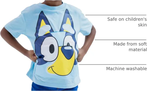 Miniatura 25 de Bluey Paquete de 3 camisetas para niños para verano, paquete de 3 camisetas de algodón para niños