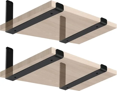 Miniatura 22 de Paquete de 4 soportes de estante de labio J de 5.5 pulgadas de largo x 4 pulgadas de alto x 1.5 pulgadas de ancho, soporte de estante flotante