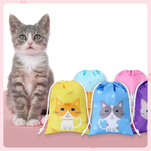 Miniatura 7 de Faccito 24 bolsas de regalo de fiesta de gatos, bolsas de regalo de cumpleaños con temática de gato, bolsa de regalo para gatitos para mascotas