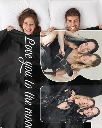 Miniatura 4 de Manta personalizada con imagen, regalo personalizado para mejores amigas, mejores amigas, hermanas, mejores amigas, manta de franela súper suave