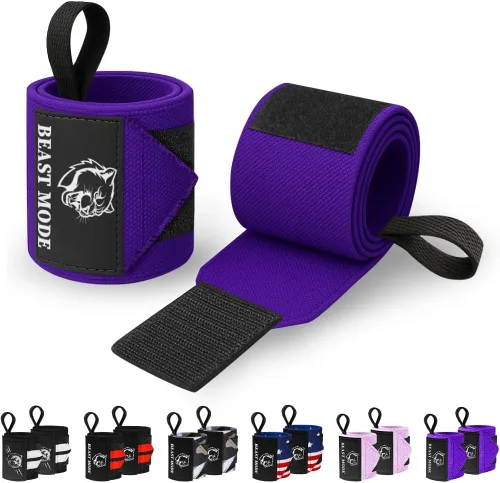 Miniatura 45 de TECEUM Weightlifting 18" & 12" Wrist Wraps with Thumb Loop – Heavy Duty Wrist Workout Braces for Men and Women – Ideal for Powerlifting, Strength