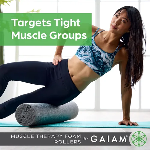 Miniatura 4 de Gaiam Restore - Rodillo de espuma para masaje muscular, masajeador muscular de tejido profundo para dolores musculares y estimulación, alivio total