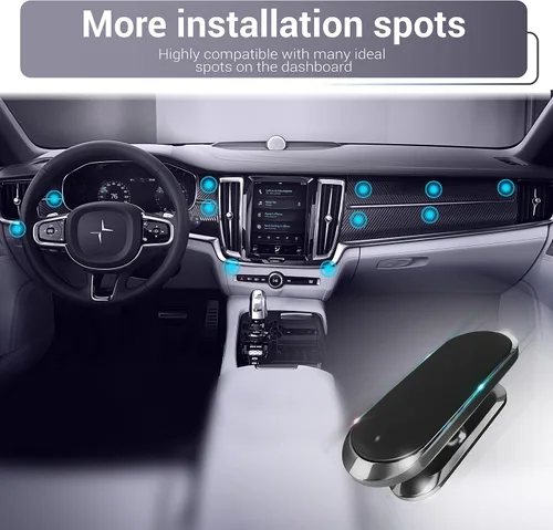 Miniatura 5 de TT&C Paquete de 2 soportes magnéticos para el tablero del automóvil, soporte para teléfono celular N52 superfuerte (adhesivo de alta unión)