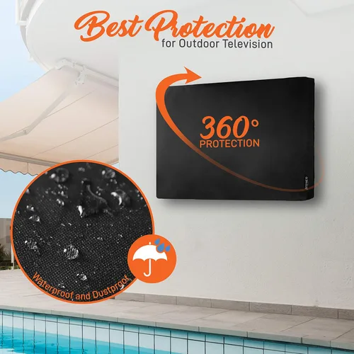 Miniatura 5 de SereneLife Funda de TV impermeable para TV de 40 a 42 pulgadas, para interiores y exteriores, resistente a la intemperie con cubierta inferior, tela