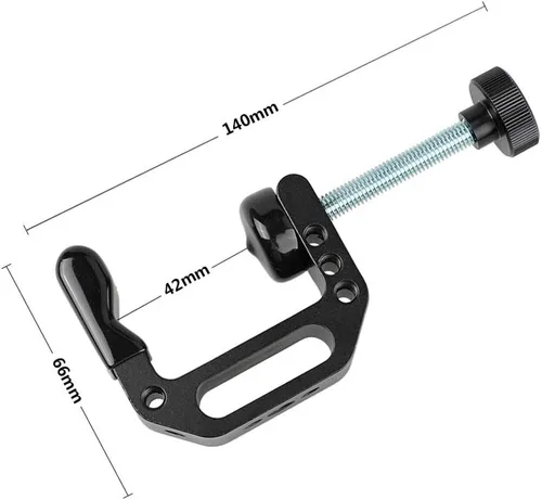 Miniatura 4 de CAMVATE Abrazadera C de aluminio con enchufe hembra de 1/4"-20 y 3/8"-16 para mesas de montaje en escritorio (2 piezas) - 2541