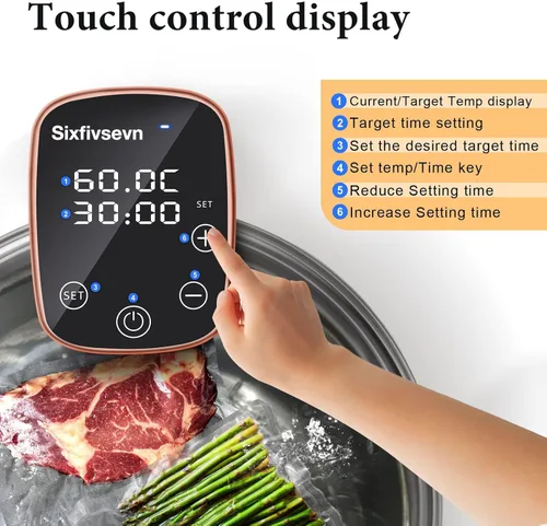Miniatura 4 de Cocina Sous Vide, Máquina Sous Vide de 1100 W, Circulador de Inmersión Cocinador de Precisión con Control Táctil, Temperatura Precisa