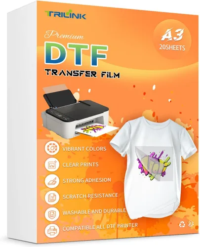 Miniatura 13 de TRILINK Papel de Película de Transferencia DTF A3 (11.7" x 16.5") - 100 Hojas de Papel de Transferencia PET Premium Directo a Película