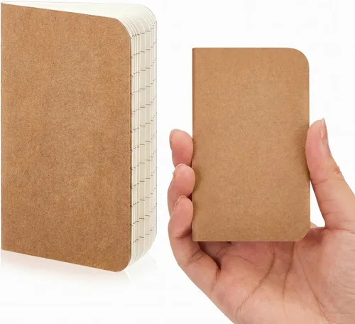 Miniatura 12 de Outus 36 piezas de mini cuadernos de bolsillo 2.5" x 4" de papel kraft, bloc de notas mini, cubierta blanda en masa, cuaderno de notas de bolsillo