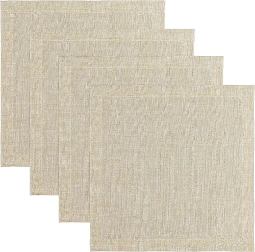 Miniatura 41 de Solino Home Athena - Juego de 4 manteles individuales cuadrados de lino natural claro de 14 x 14 pulgadas, manteles individuales 100 % lino puro
