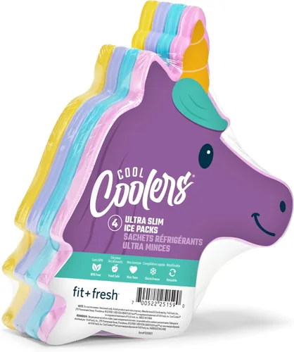 Miniatura 14 de Fit & Fresh Cool Coolers - bolsas de hielo delgadas para loncheras, bolsas y hieleras, formas acuáticas para niños Mariposa (4 unidades)