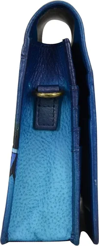 Miniatura 4 de Anna by Anuschka - Cartera de piel pintada a mano con dos pliegues en una cuerda