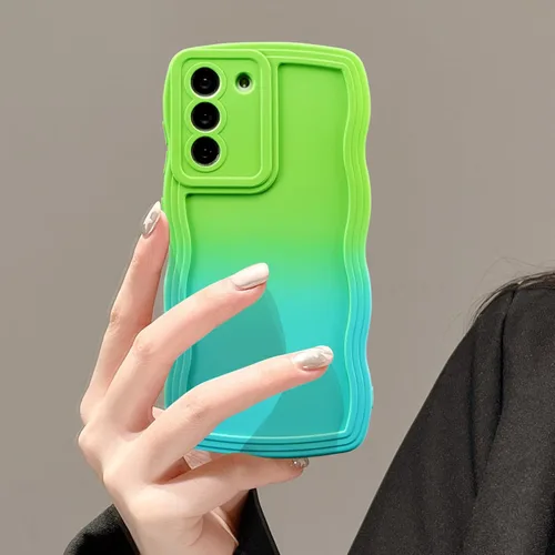 Miniatura 41 de UEEBAI Funda de silicona con marco de ola para Samsung Galaxy S22 5G, funda de teléfono con marco de ola linda, ajuste delgado, amortiguador de Negro