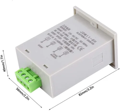 Miniatura 2 de Contador electrónico, JDM11-6H sin contador de voltaje, 6 dígitos electrónico LED Digital Display Counter Relay (CA/DC12V)