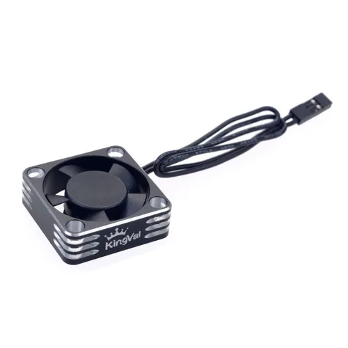 Miniatura 9 de KingVal Ventilador de enfriamiento del motor de aluminio de 1.181x1.181x0.394 in 28000RPM para 1/8 1/10 1/12 RC Car 540 550 Motor (negro-rojo)