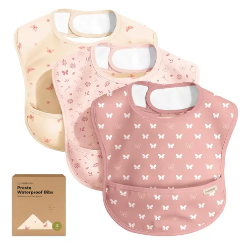 Miniatura 17 de KeaBabies Paquete de 3 baberos impermeables para comer, baberos ligeros para alimentación de niños pequeños con gran atrapador de alimentos, a