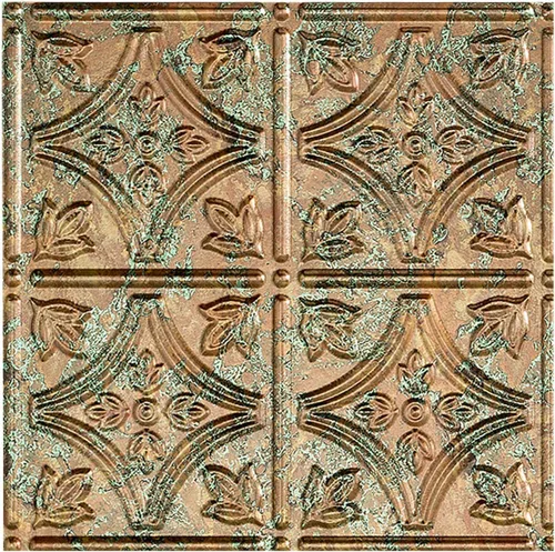 Miniatura 27 de FASÄDE Panel de techo decorativo de vinilo con pegamento de estilo tradicional y patrón 1 en níquel cepillado (muestra de 12 x 12 pulgadas)